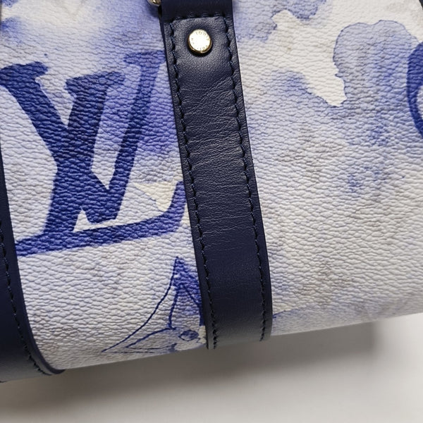 KEEPALL Nano Monogram Coated Canvas Blue