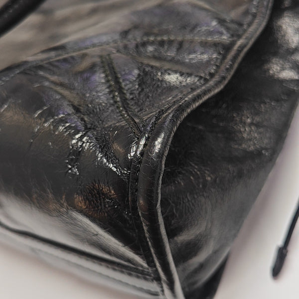 Quilted Calfskin Shoulder Bag Large Black