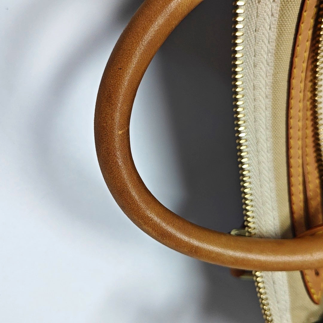 Authenticated pre-owned  SPEEDY 30 Damier Azur Coated Canvas White - Top Handle Bag at Looply