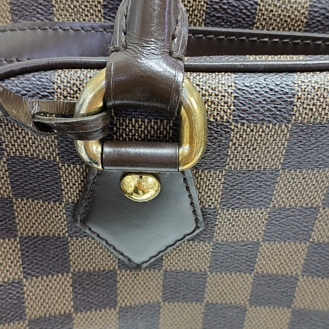 DUOMO Damier Ebene Coated Canvas Brown