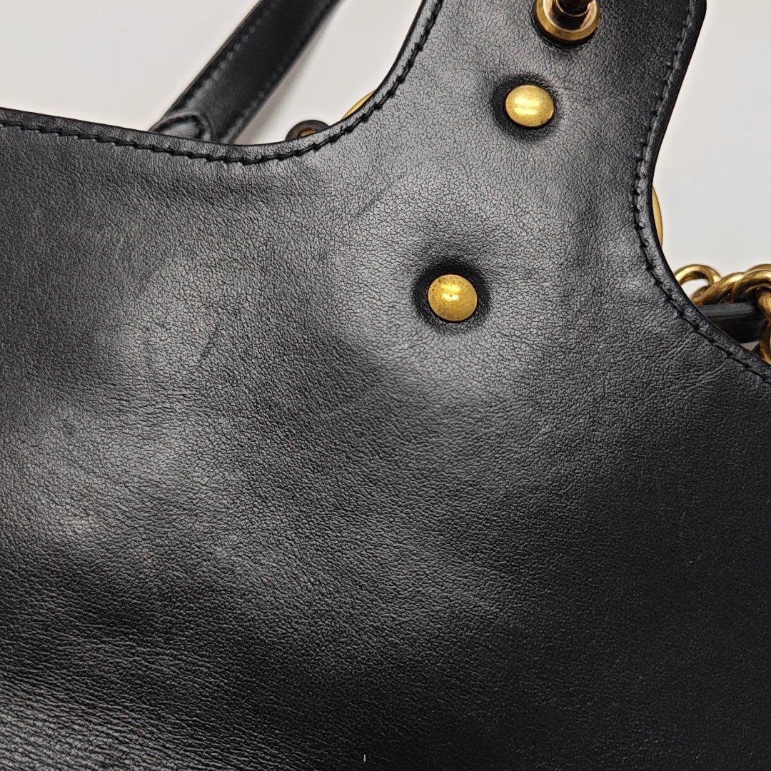 GG Marmont Medium Quilted Calfskin Black