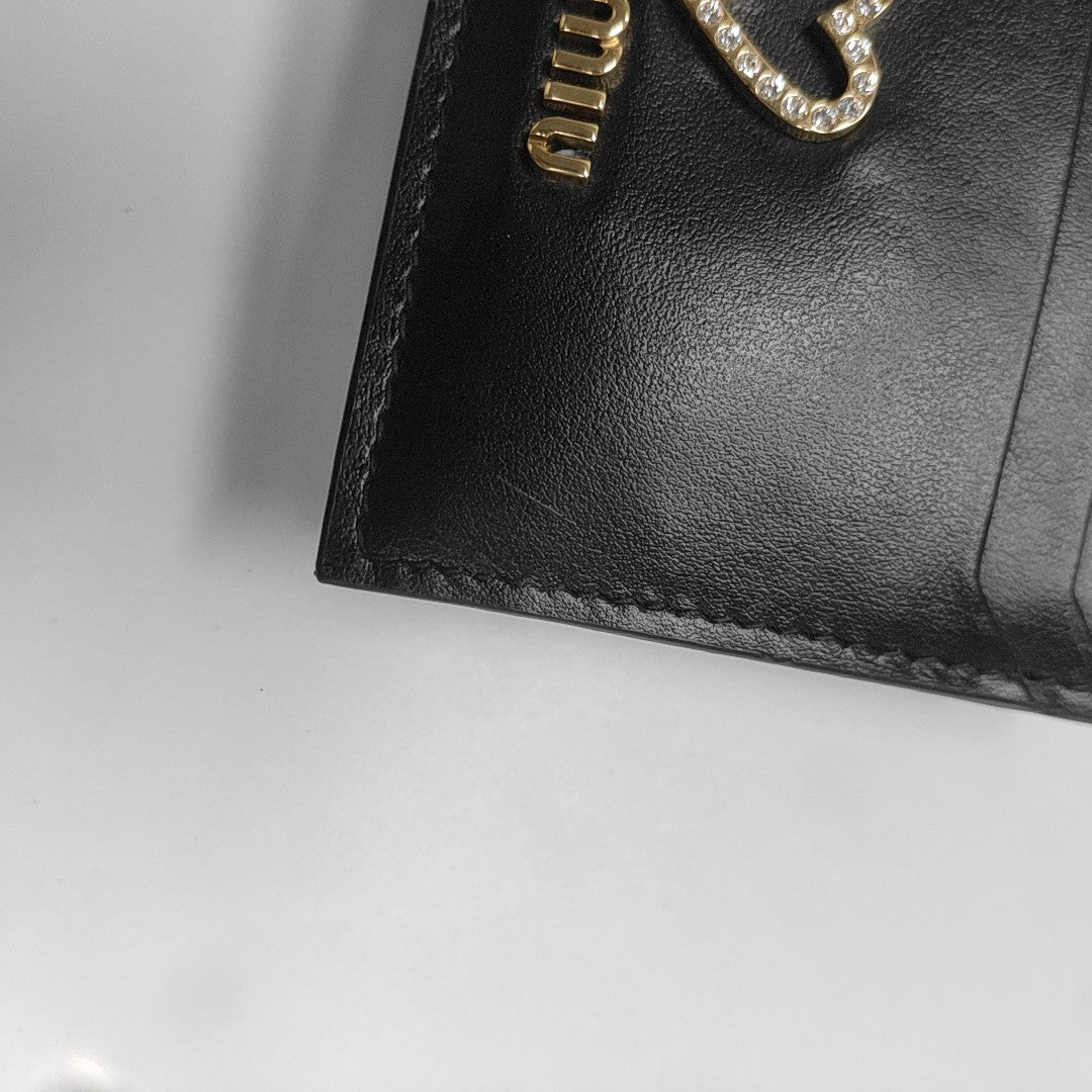 Love Calfskin Black Card Holder