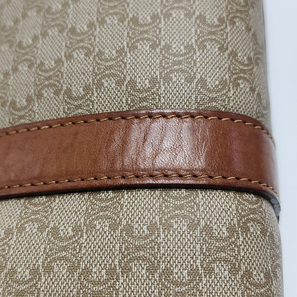 Coated Canvas Top Handle Bag Brown
