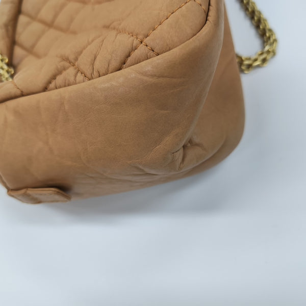 Quilted Calfskin Shoulder Bag Beige