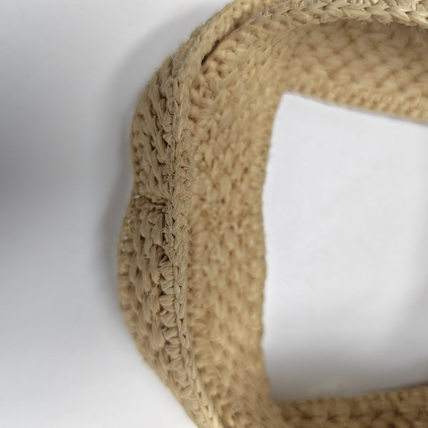 Font Tote Small Straw Beige
