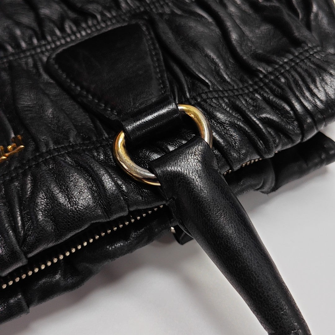 Quilted Lambskin Tote Bag Black