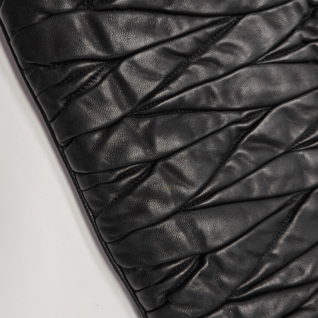 Quilted Lambskin Shoulder Bag Black