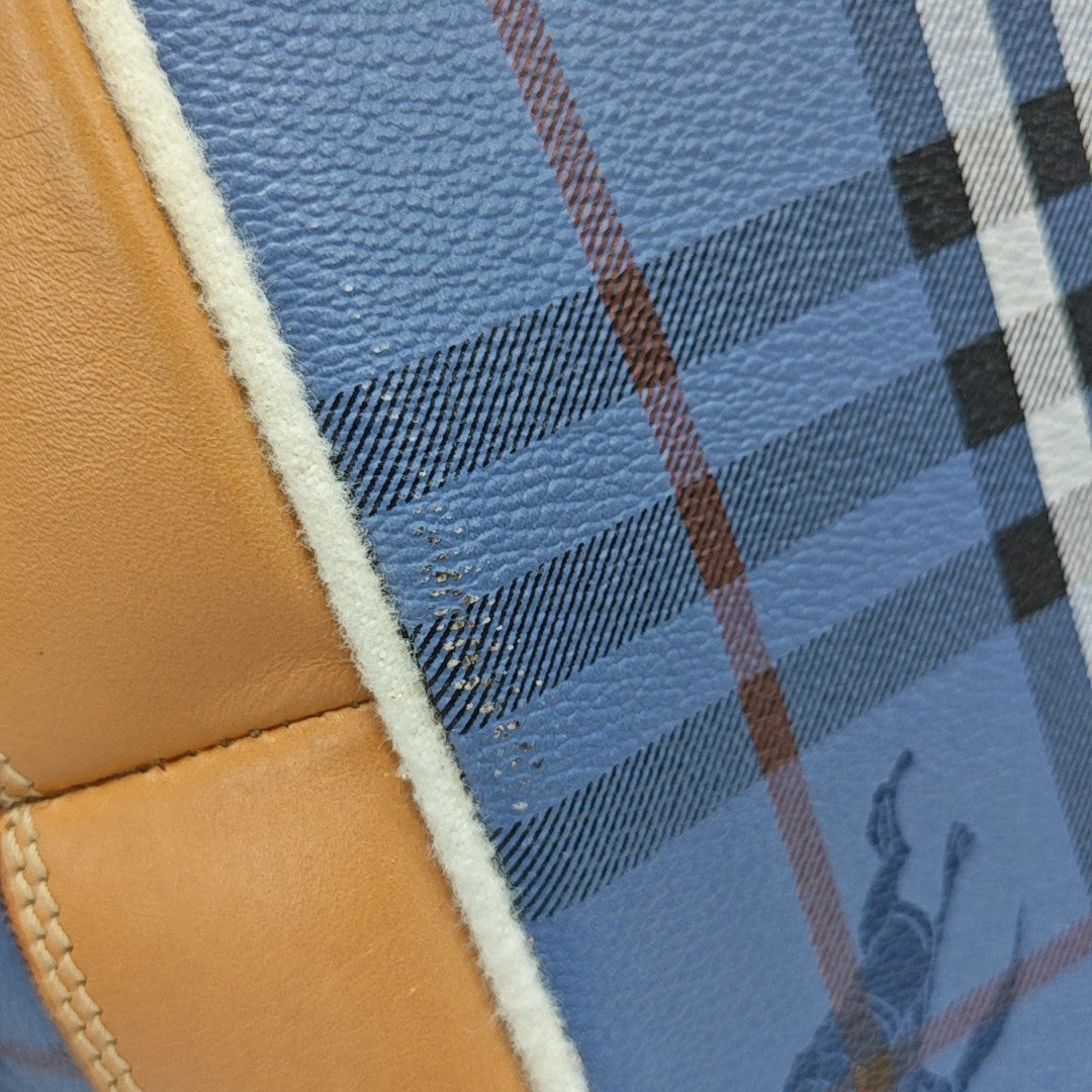 Coated Canvas Shoulder Bag Blue