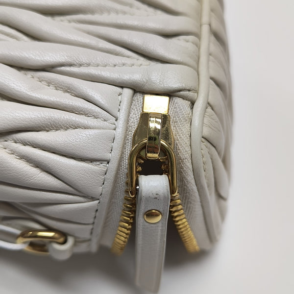 Matelassé Mini Quilted Lambskin White