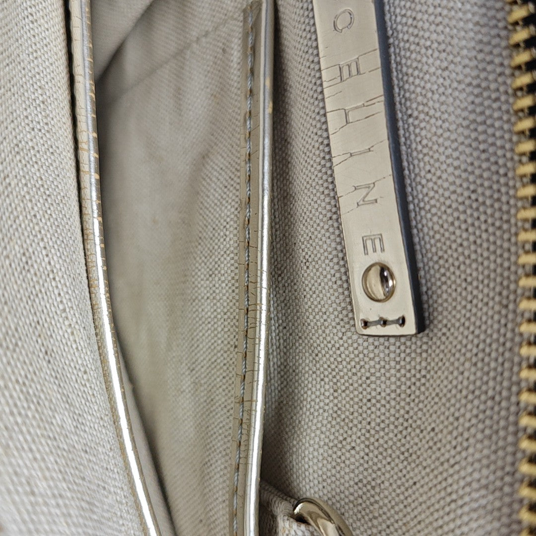 Coated Canvas Top Handle Bag Gray