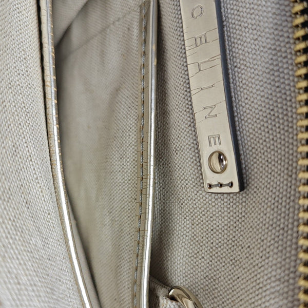 Coated Canvas Top Handle Bag Gray
