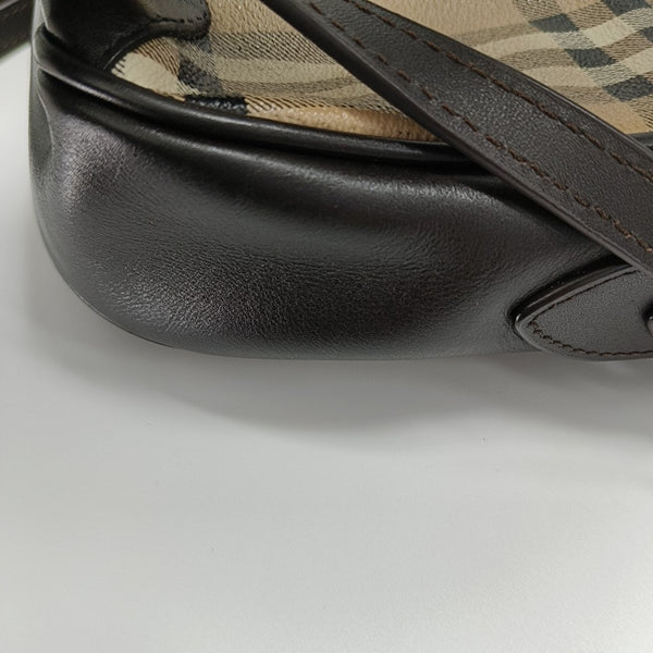 Coated Canvas Shoulder Bag Beige