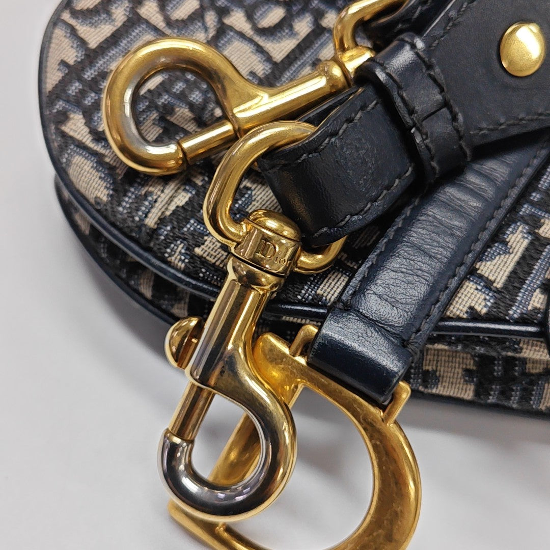 Saddle Mini Oblique Canvas Blue