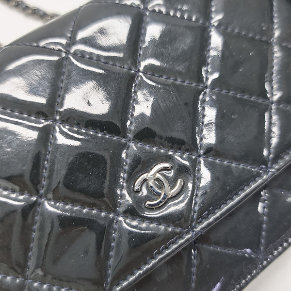 WOC Quilted Patent Leather Blue