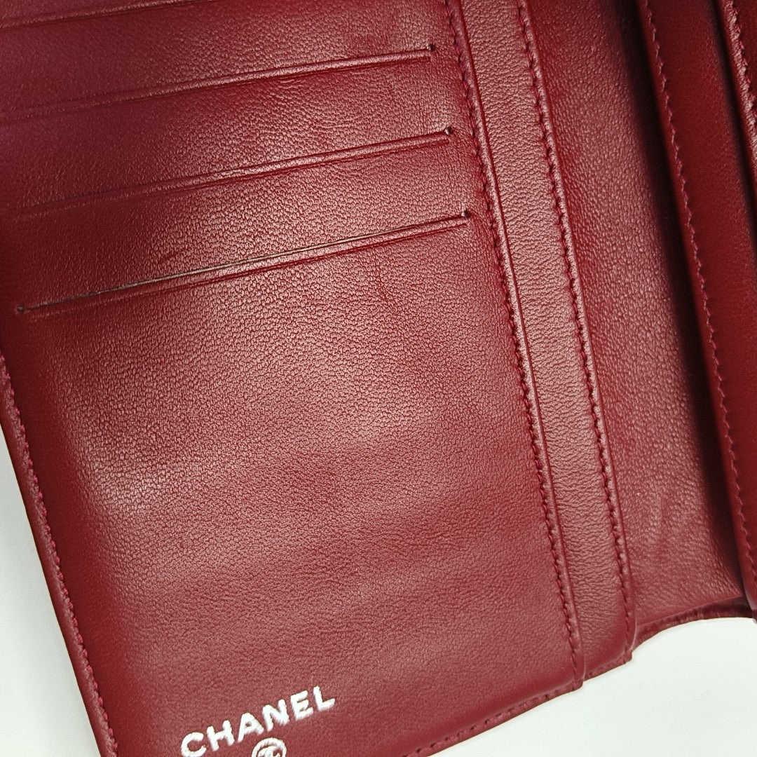 Quilted Python Wallet Red