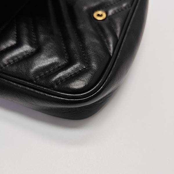 GG Marmont Mini Quilted Calfskin Black
