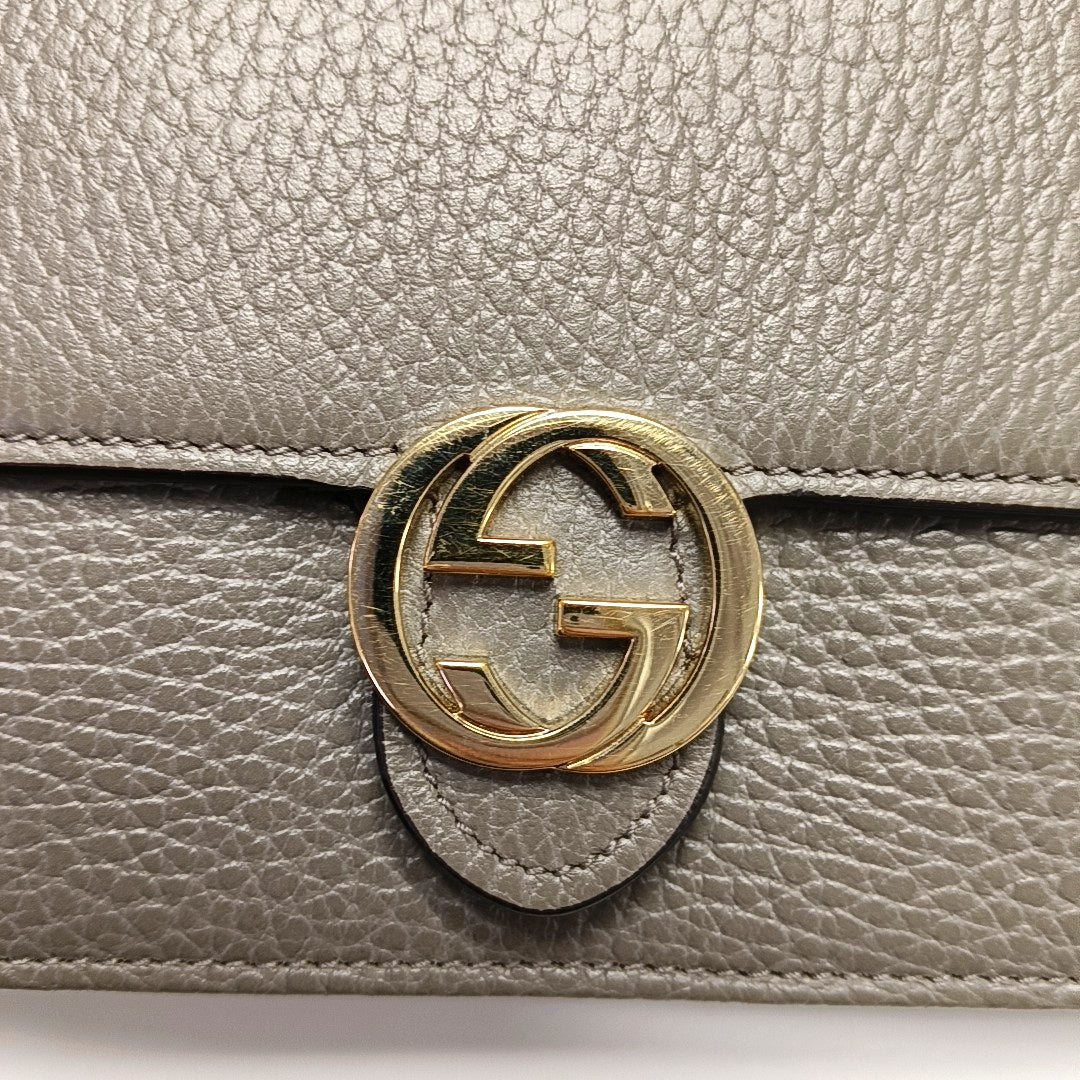 Authenticated pre-owned  Interlocking G Calfskin Grey - Crossbody Bag at Looply