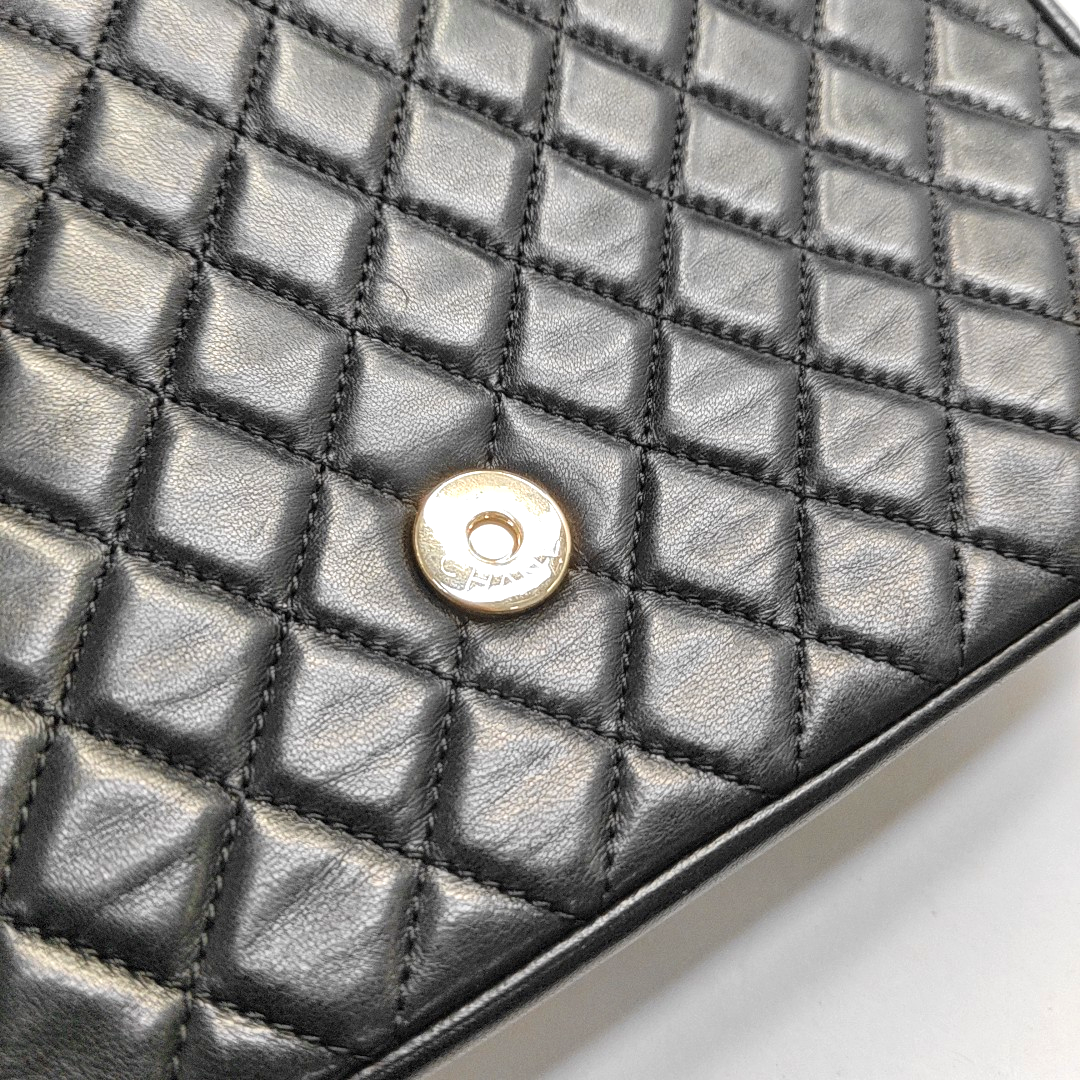 Medium Quilted Lambskin Black