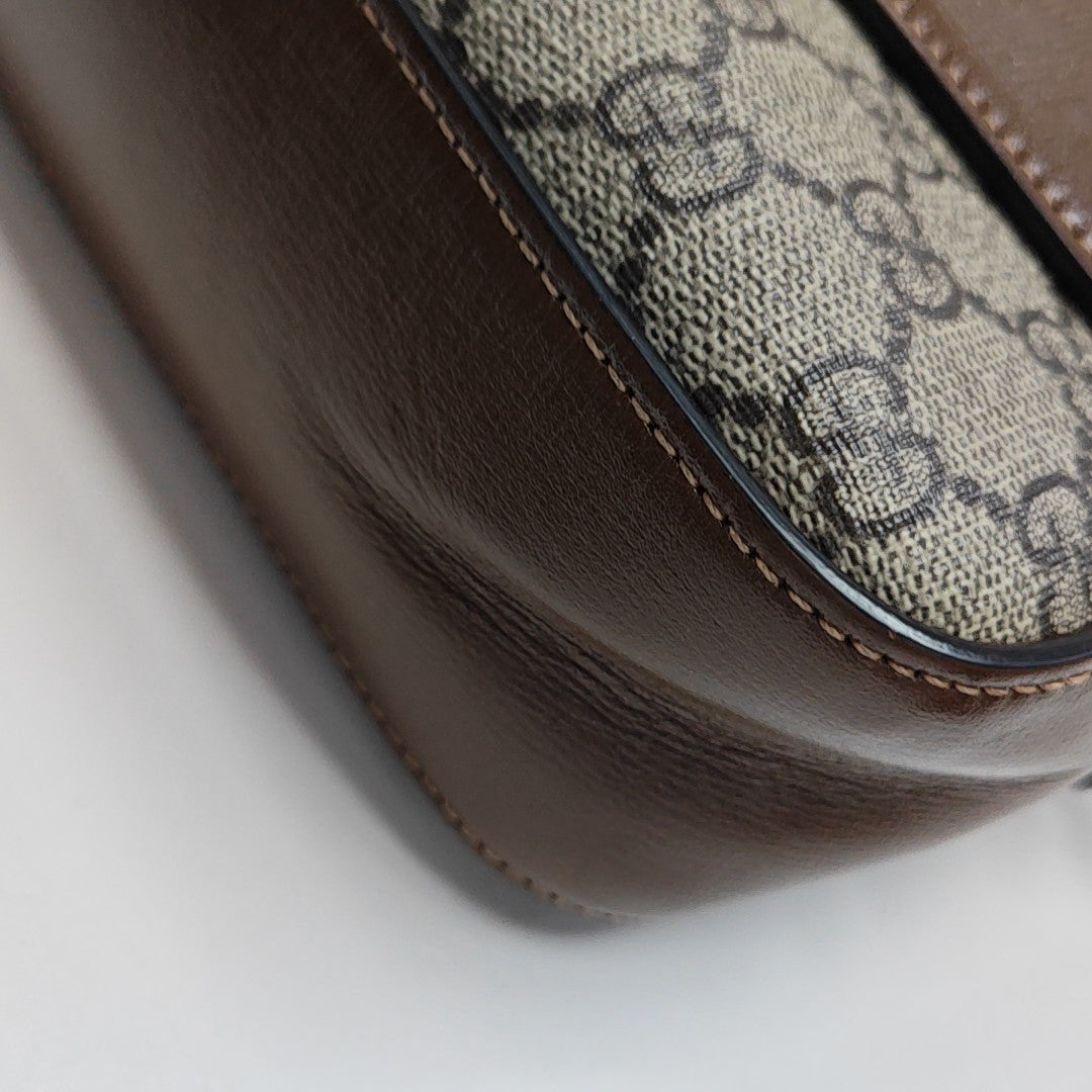 Horsebit 1955 Small Coated Canvas Beige