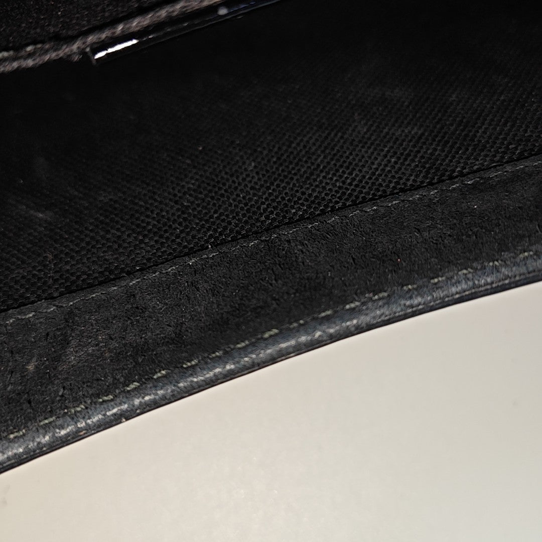Emily Chain Small Patent Leather Black