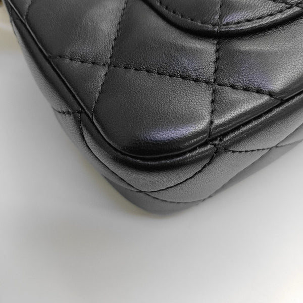 Quilted Lambskin Shoulder Bag Mini Black