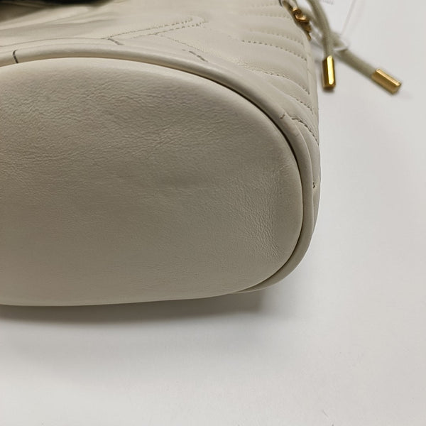 GG Marmont Mini Quilted Calfskin White