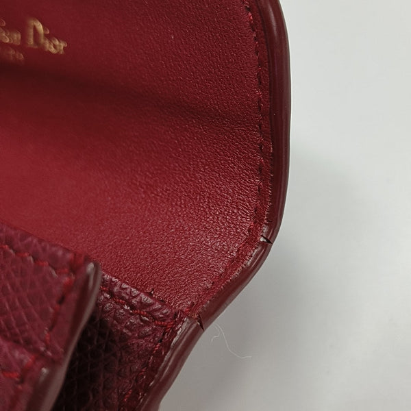 Saddle Mini Calfskin Red Card Holder