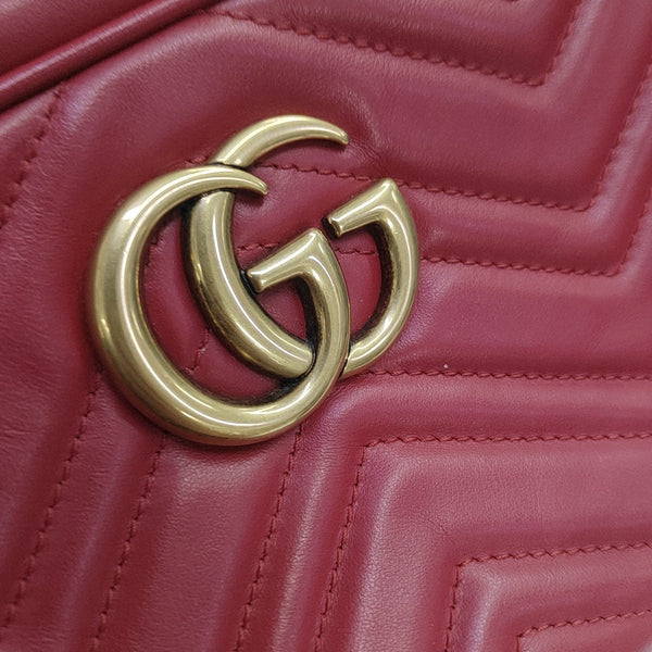 GG Marmont Small Quilted Calfskin Red