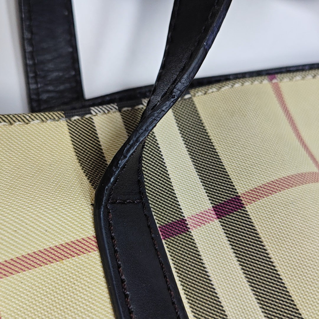 Coated Canvas Top Handle Bag Beige