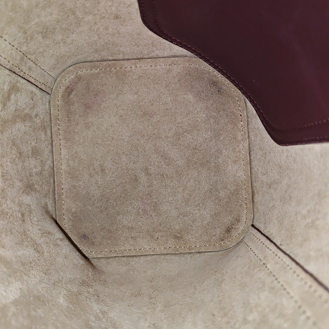 Pebble Bucket Mini Calfskin Red