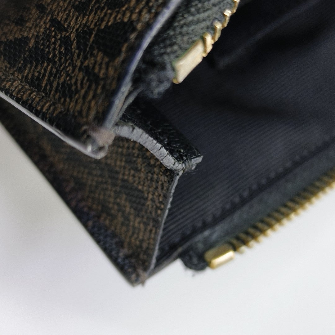Coated Canvas Clutch Black