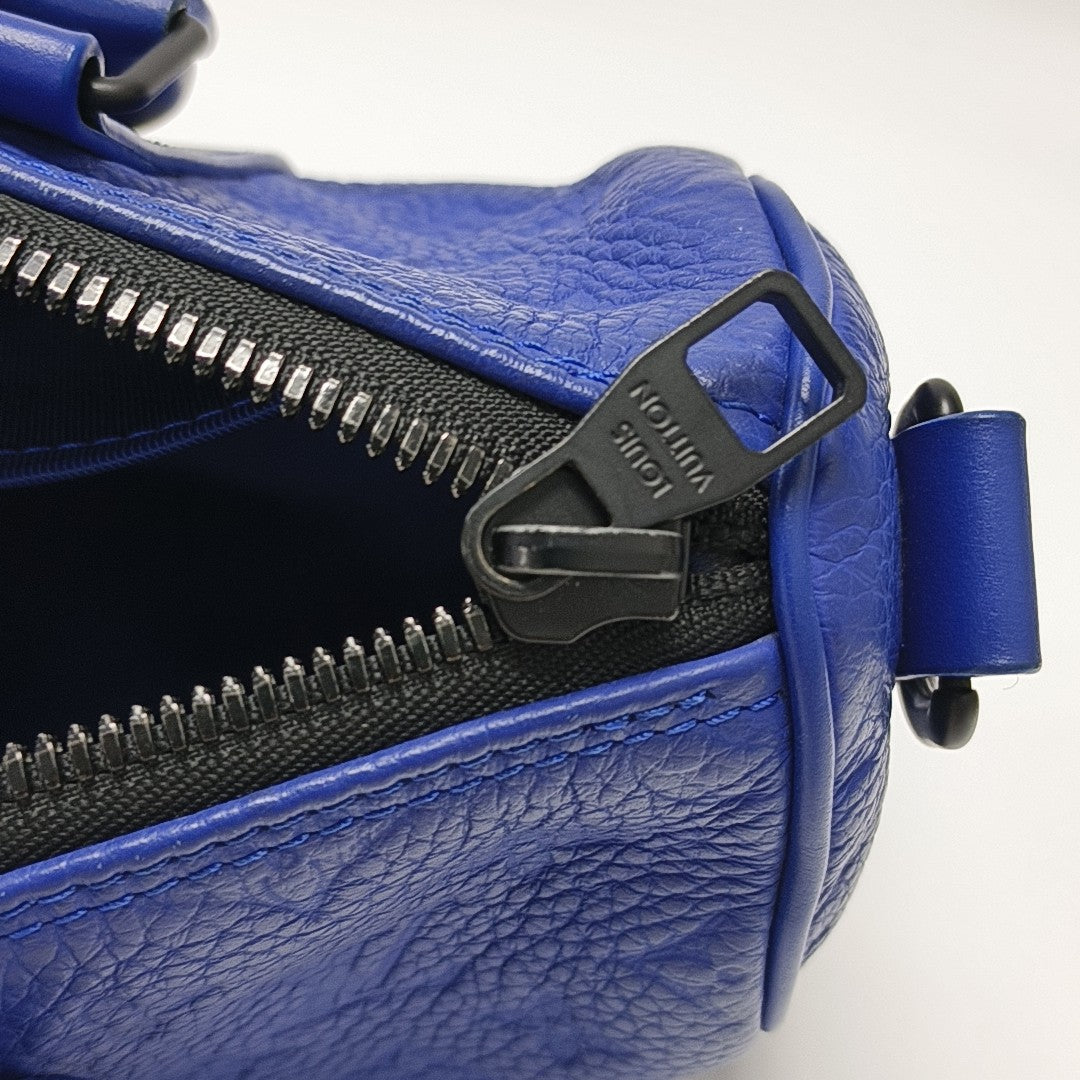 KEEPALL Monogram Calfskin Blue