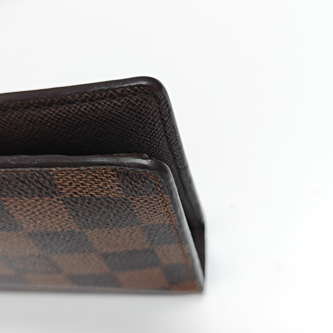 BRAZZA Damier Ebene Coated Canvas Brown Wallet