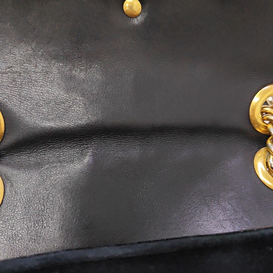 GG Marmont Small Quilted Velvet Black