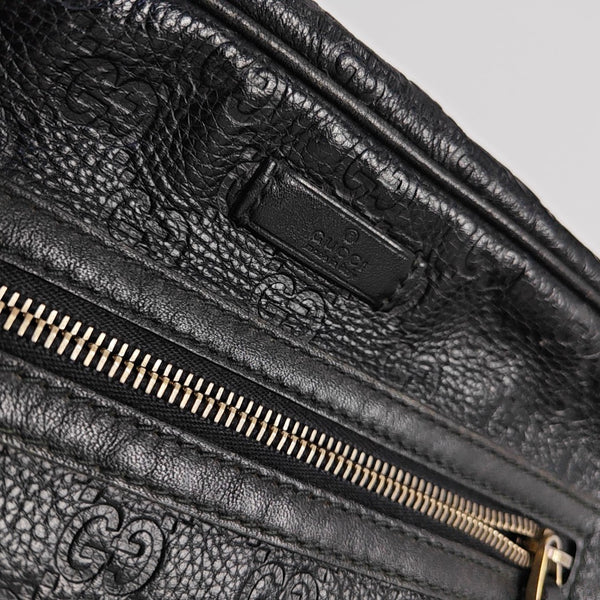 Monogram Calfskin Shoulder Bag Black