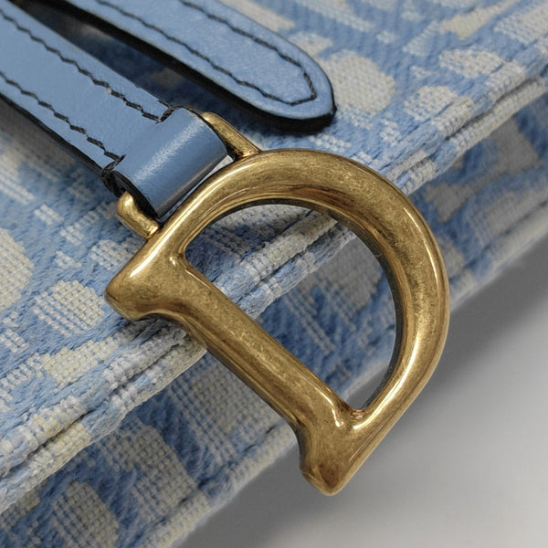Authenticated pre-owned  Saddle Oblique Canvas Blue - Shoulder Bag at Looply