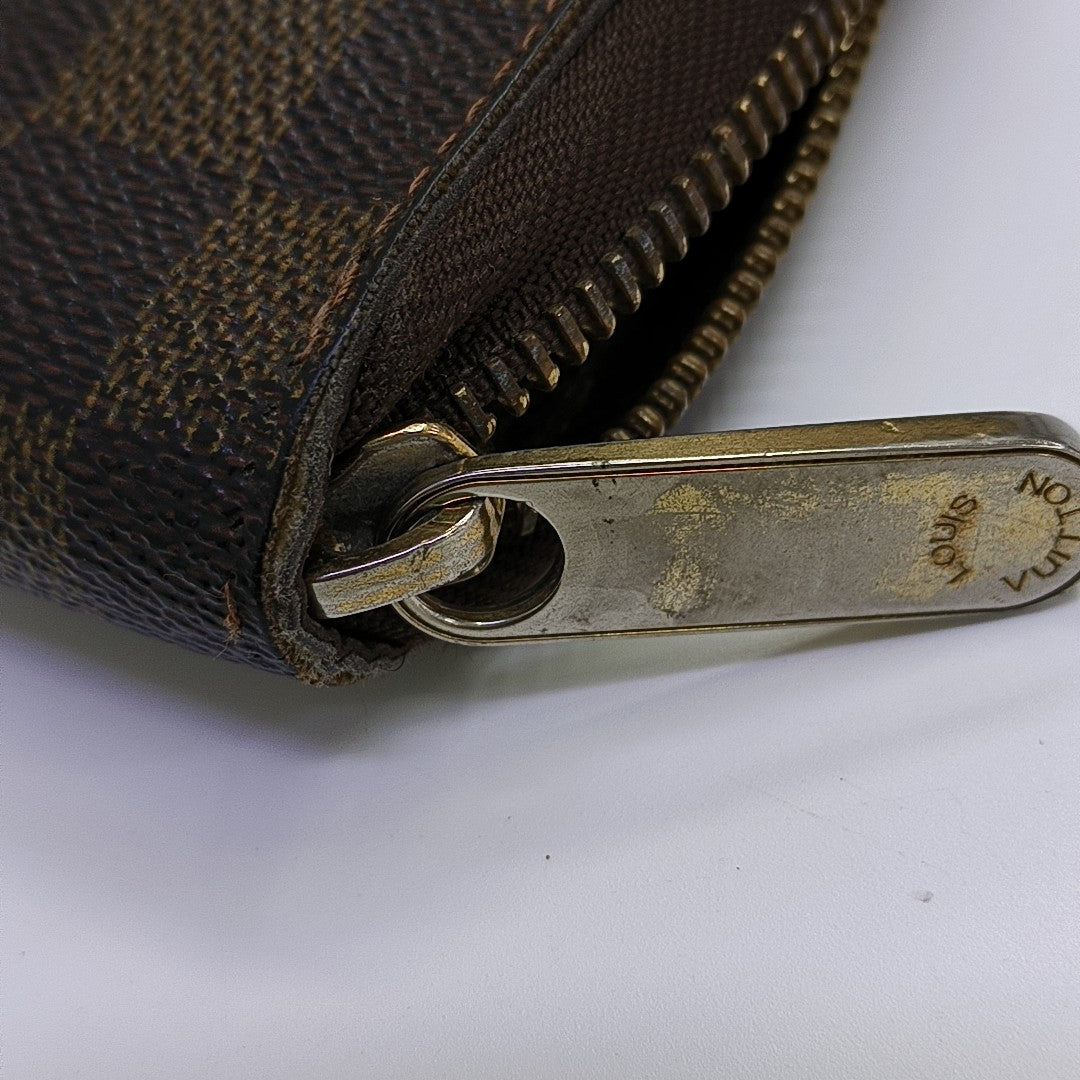 ZIPPY Damier Ebene Coated Canvas Brown Wallet