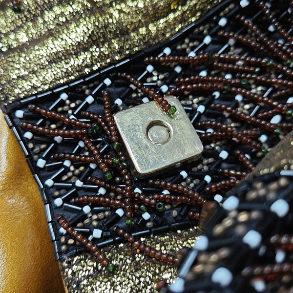 Special Material Top Handle Bag Brown