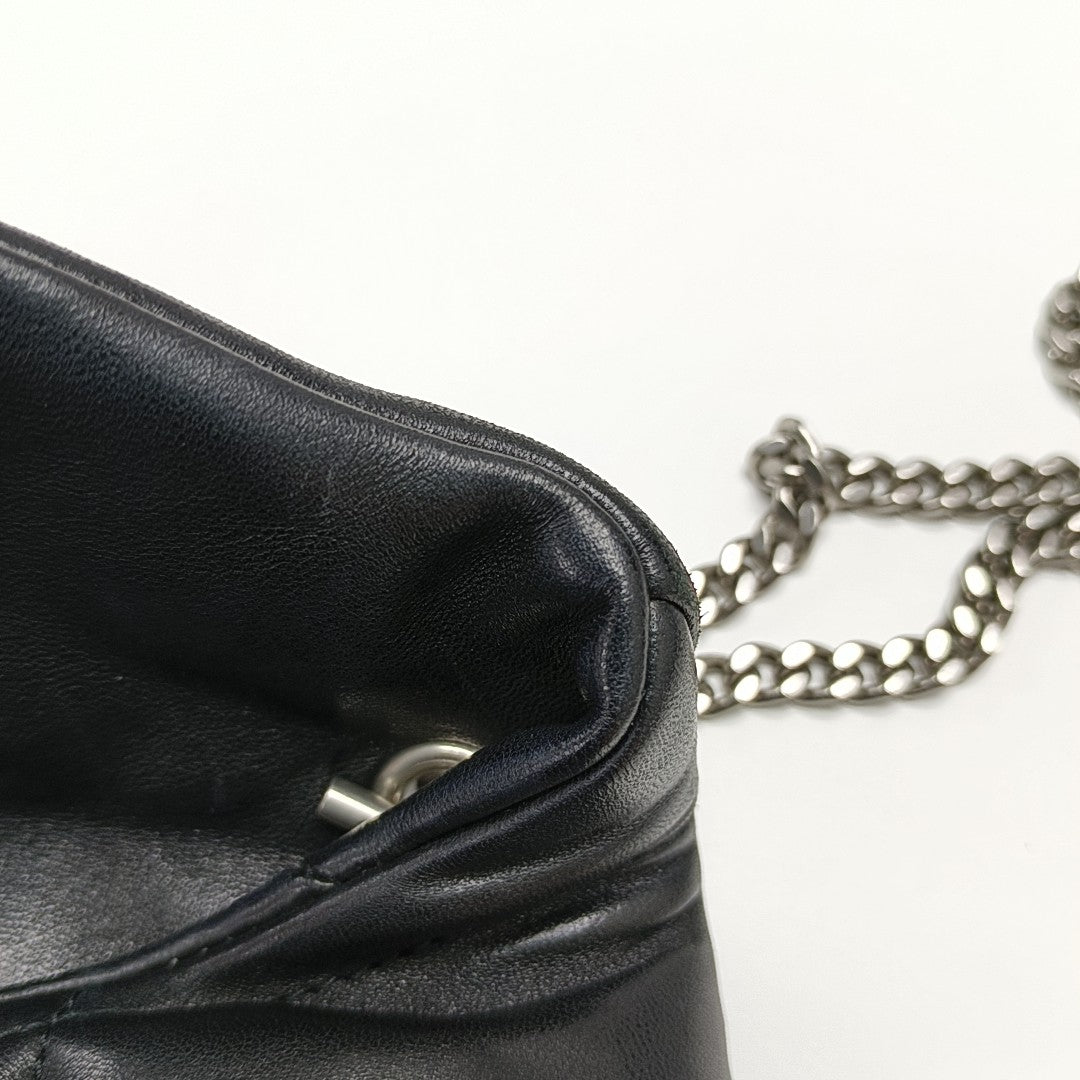 Quilted Calfskin Shoulder Bag Black