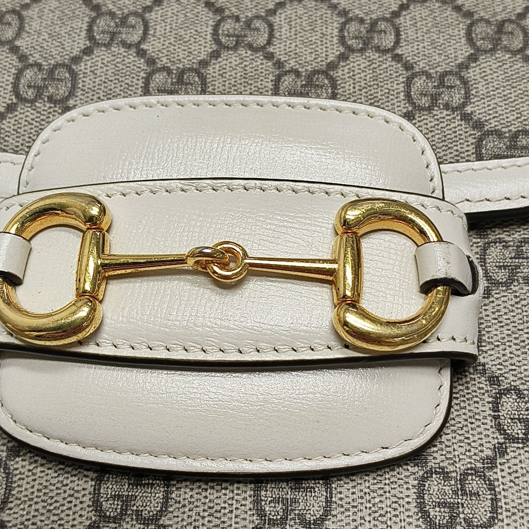 Horsebit 1955 Small Monogram Coated Canvas Beige