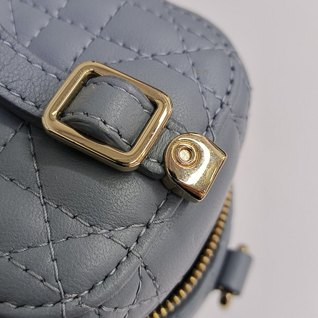 Vanity Lady Dior Mini Cannage Lambskin Blue