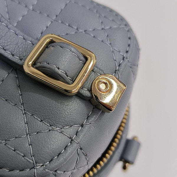Vanity Lady Dior Mini Cannage Lambskin Blue