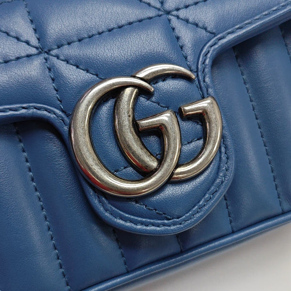 GG Marmont Mini Quilted Calfskin Blue