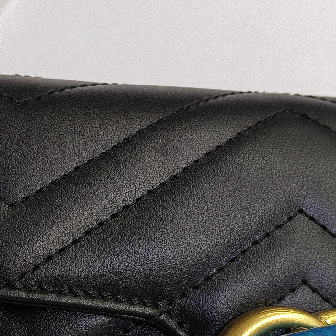 GG Marmont Mini Quilted Calfskin Black