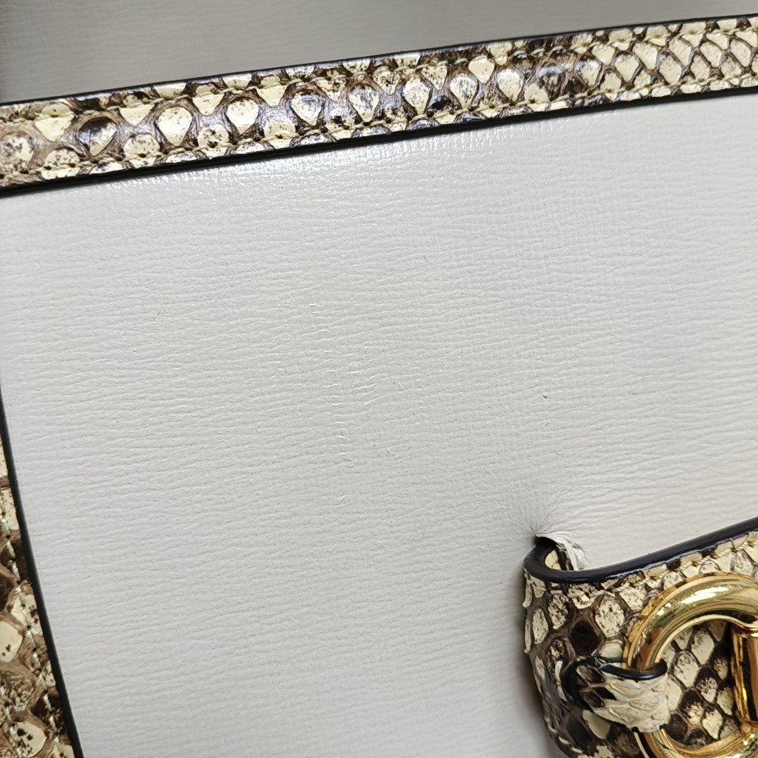 Horsebit 1955 Small Python White