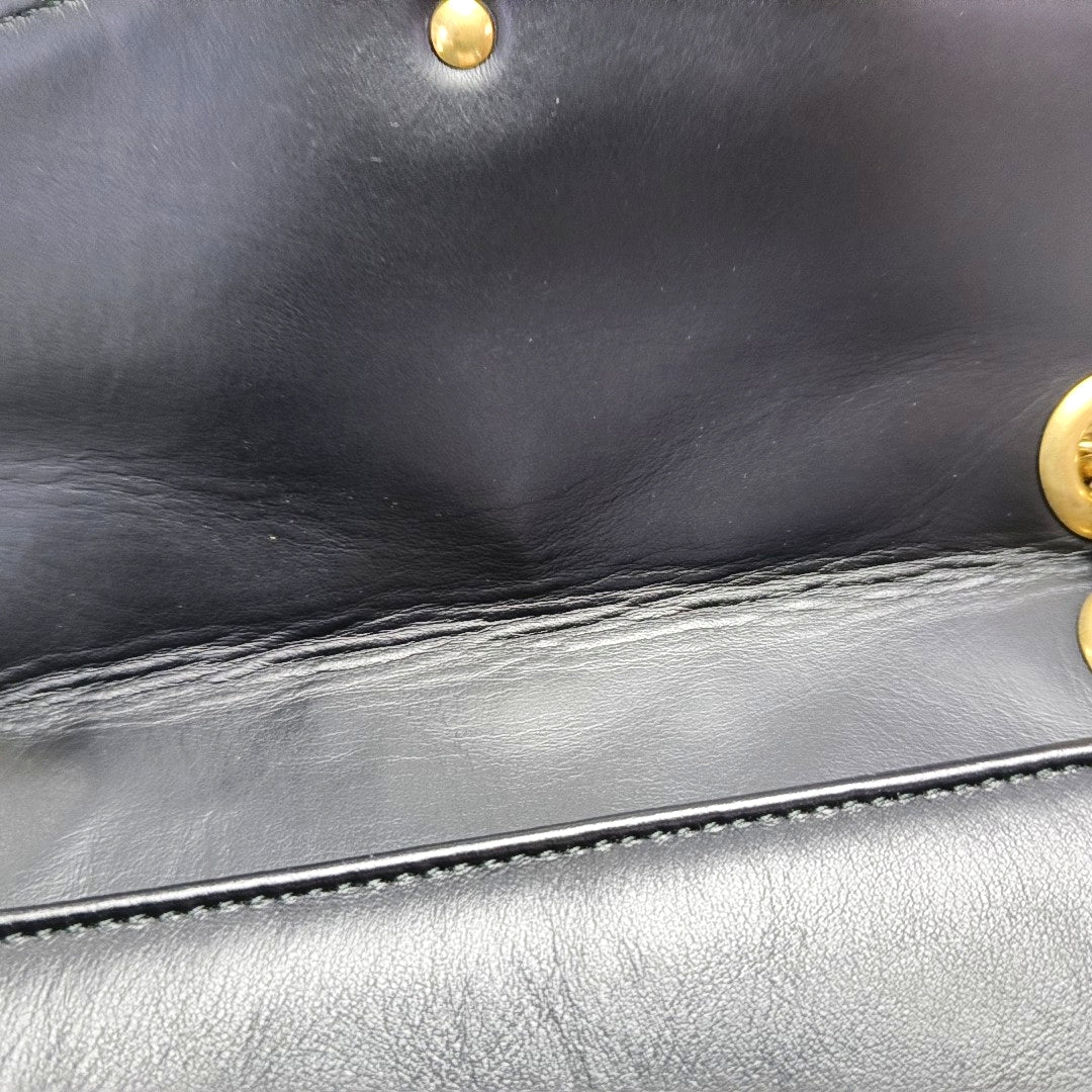 GG Marmont Medium Quilted Calfskin Black
