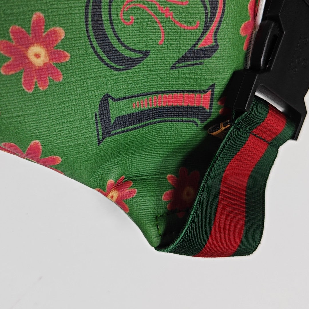 Coated Canvas Belt Bag Green