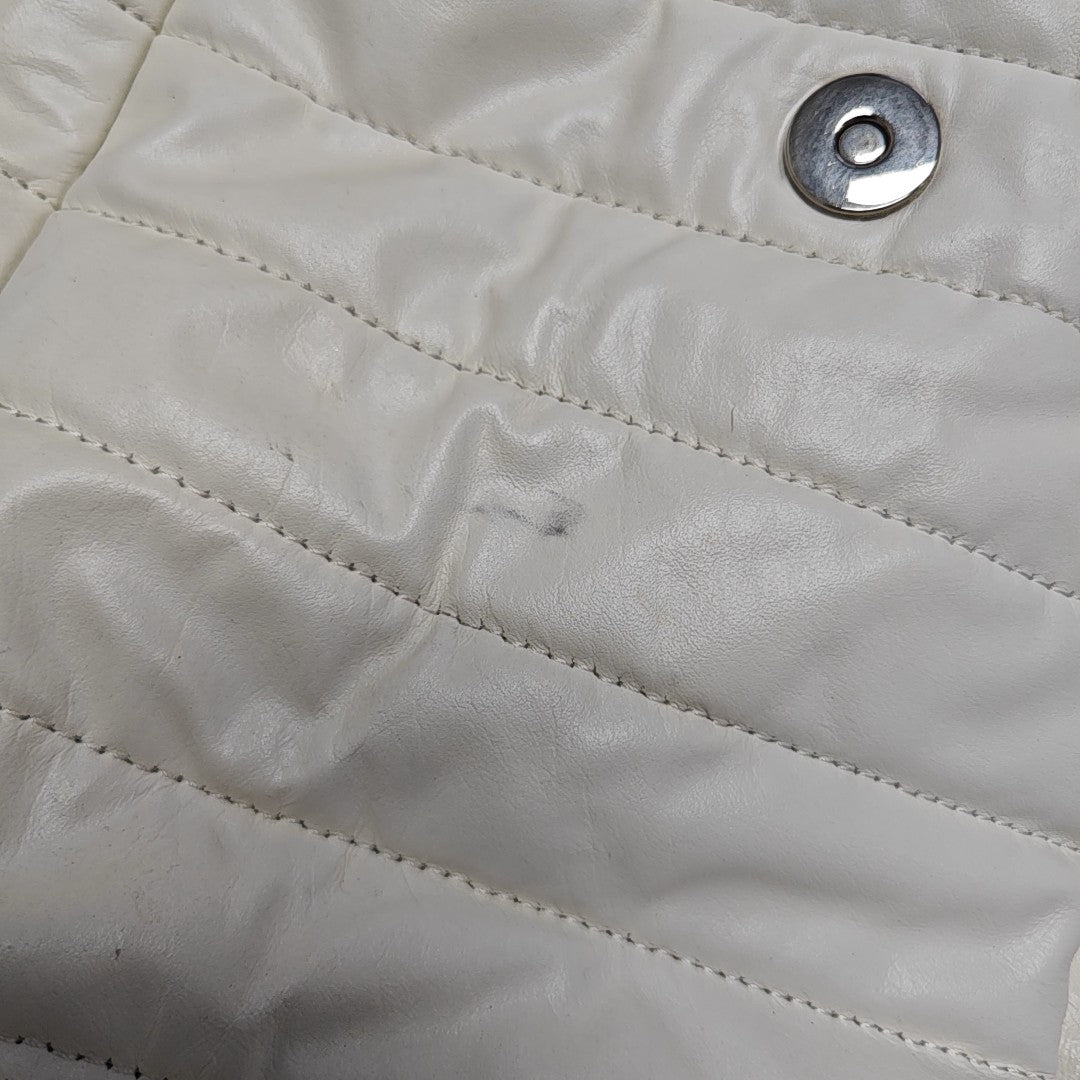 BB Quilted Calfskin White