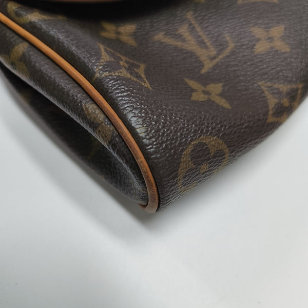 Monogram Coated Canvas Shoulder Bag Brown