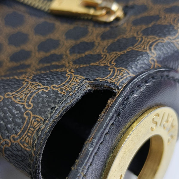 Coated Canvas Shoulder Bag Brown